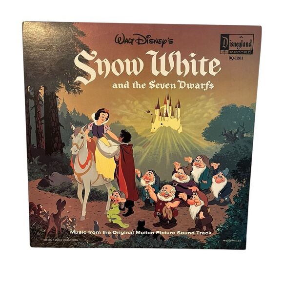 VINTAGE WALT DISNEY SNOW WHITE & SEVEN DWARFS DISNEYLAND RECORD - Picture 2 of 8